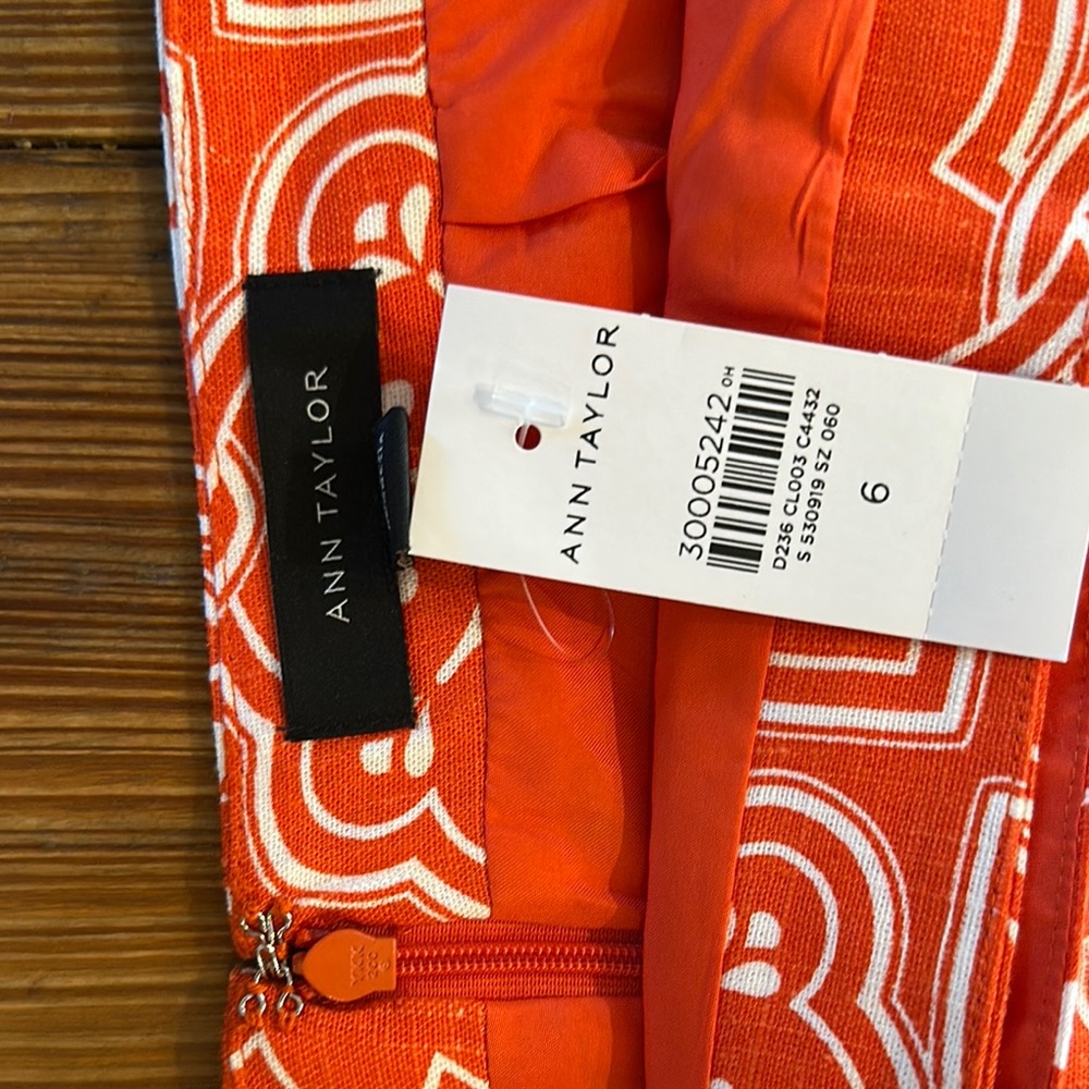 Ann Taylor Orange Patterned Skirt